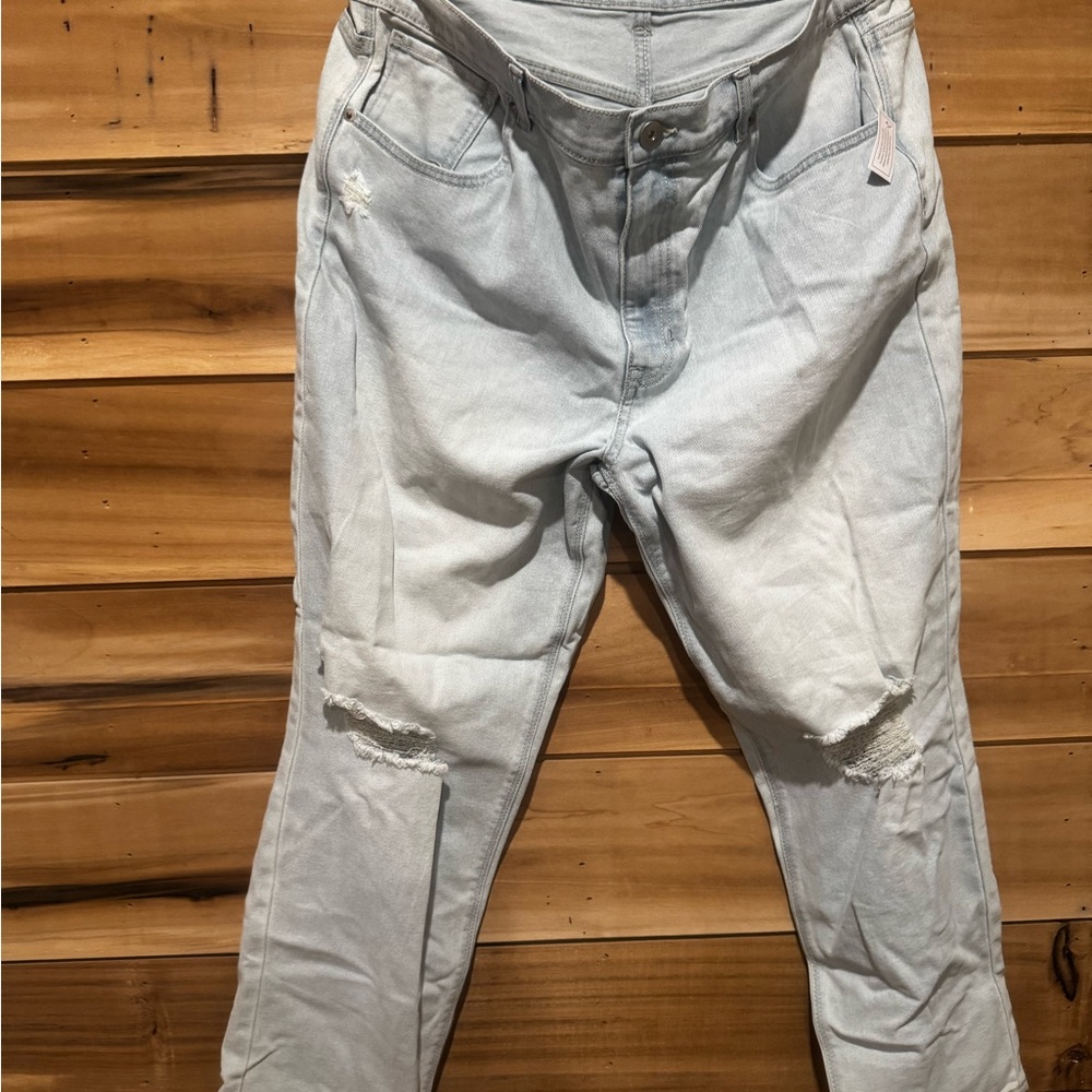 Light Blue Juniors Plus NoBo Distressed Jeans